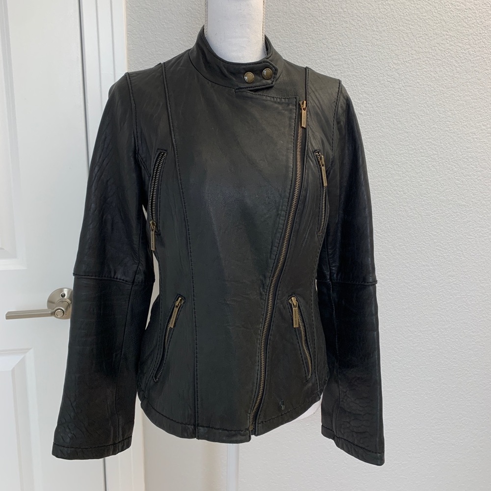 Michael Kors leather motorcycle jacket